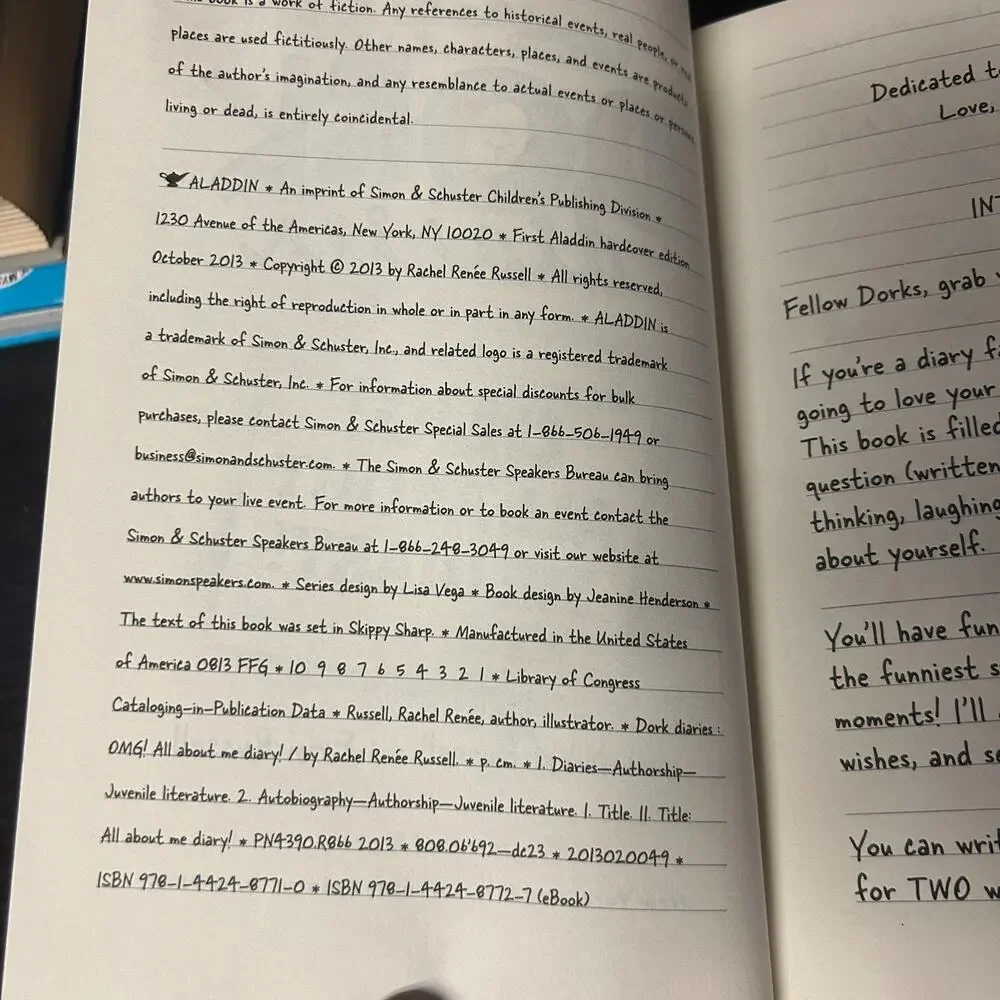 Dork Diaries OMG! : All about Me Diary! by Rachel Renée Russell 2013